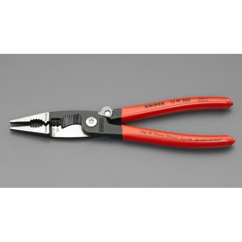 エスコ EA537PE-22 200mm電工多機能ペンチ(ばね付) 1個(ご注文単位1個)【直送品】