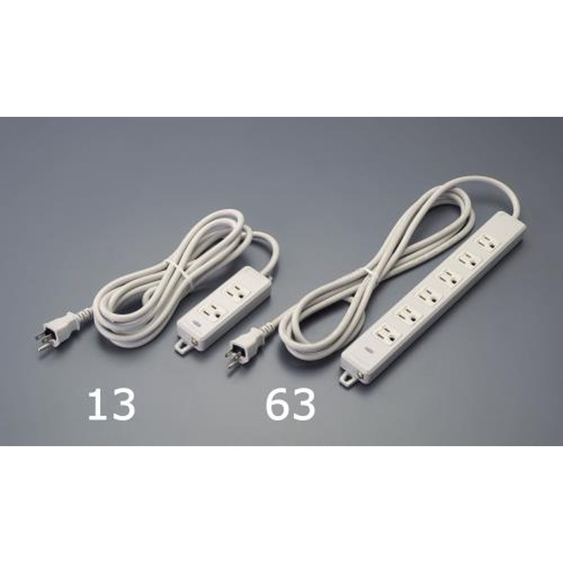 エスコ EA815GK-15 AC125V/15Ax5mタップ(2口・アース・マグネット付) 1個（ご注文単位1個）【直送品】