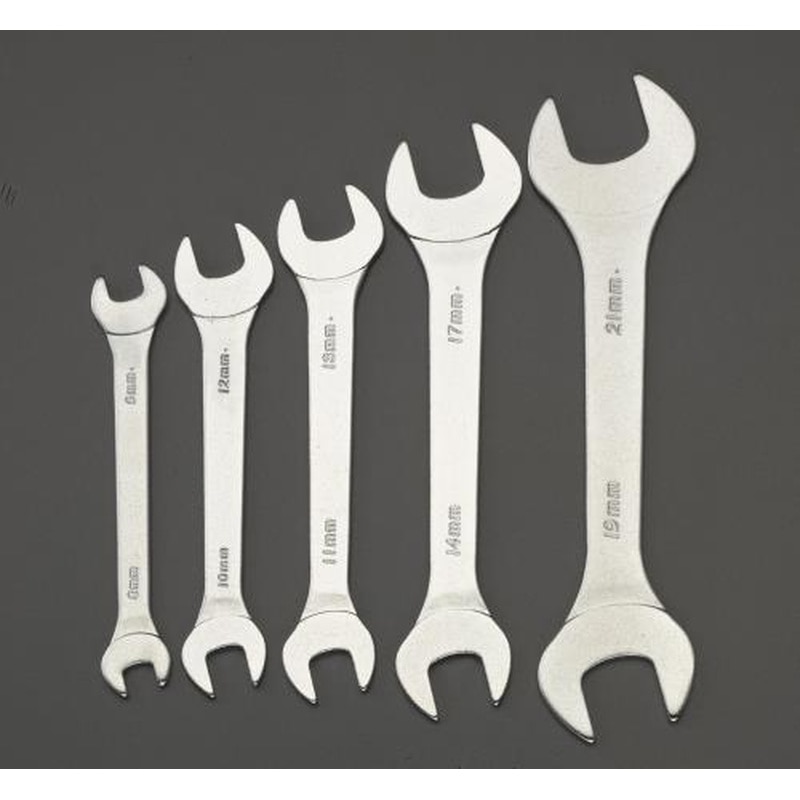 エスコ EA615AD-10 5本組/8.0-21mm薄口スパナ 1個（ご注文単位1個）【直送品】