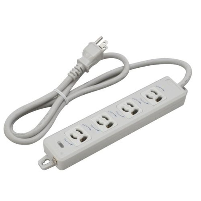 エスコ EA815GK-41 AC125V/15Ax1mタップ(4口・抜け止・アース付) 1個（ご注文単位1個）【直送品】