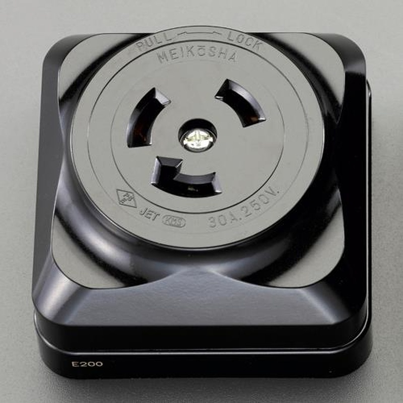 エスコ EA940CL-28 250V/30A引掛け露出コンセント(2P) 1個(ご注文単位1個)【直送品】