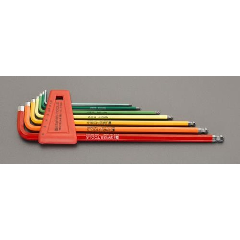 エスコ EA573LL-100 7本組六角棒レンチ(ボールポイント付・ロング) 1個(ご注文単位1個)【直送品】