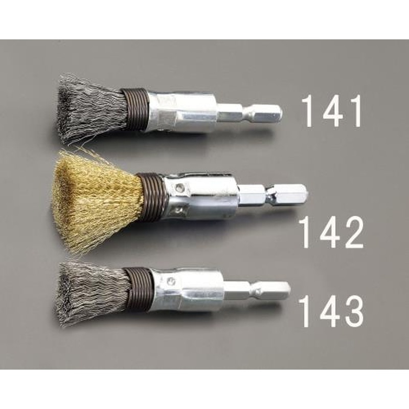 エスコ EA819BT-142 15mm6角軸ワイヤーブラシ(エンド型/真鍮線) 1個（ご注文単位1個）【直送品】