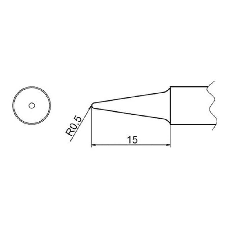 エスコ EA304AP-3 R0.5mm交換用こて先(EA304AP用) 1個（ご注文単位1個）【直送品】