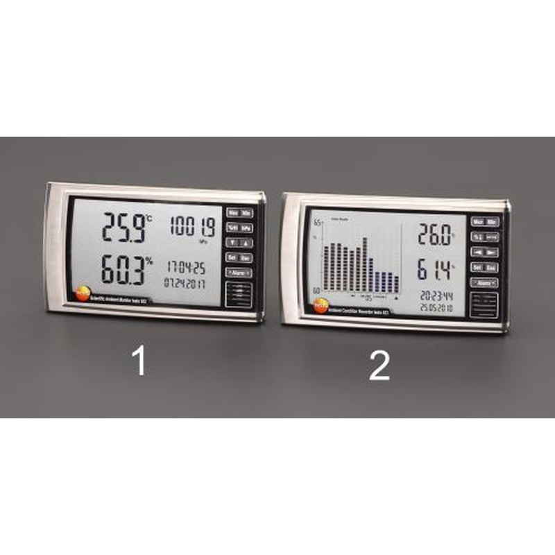 エスコ EA742CD-1 デジタル最高最低温度・湿度・気圧計 1個（ご注文単位1個）【直送品】