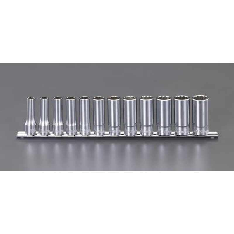 エスコ EA618BR 3/8”DR/8-19mmディープソケットセット(12ポイント) 1個（ご注文単位1個）【直送品】