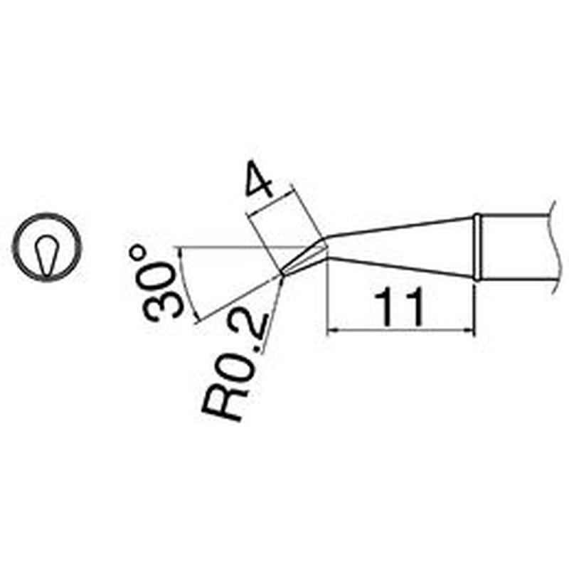 エスコ EA304AL-35 R0.2mm交換用こて先(EA304AL用) 1個（ご注文単位1個）【直送品】