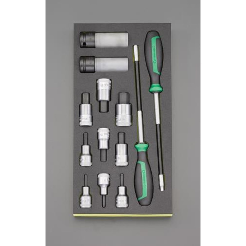 >エスコ EA612TA-27 1/2”DR［INHEX]ビットソケットセット 1個（ご注文単位1個）【直送品】