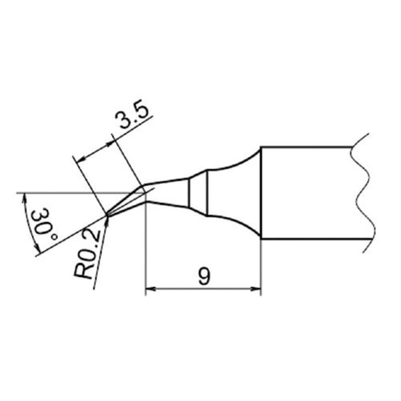 エスコ EA304AP-16 R0.2mm交換用こて先(EA304AP用) 1個（ご注文単位1個）【直送品】