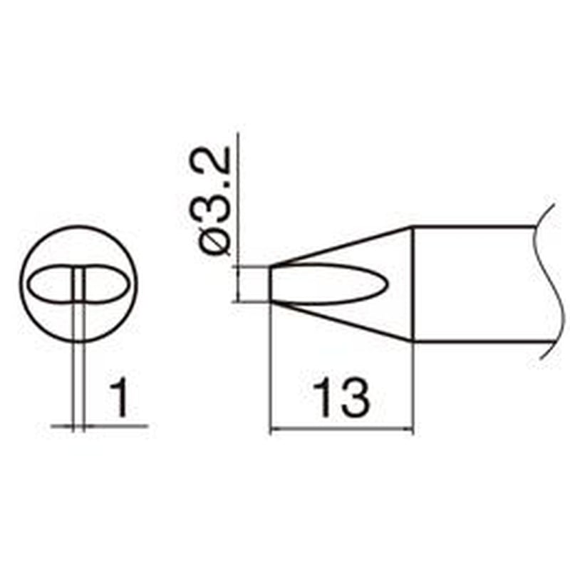 エスコ EA304AM-5 φ3.2mm交換用こて先(EA304AM用) 1個（ご注文単位1個）【直送品】