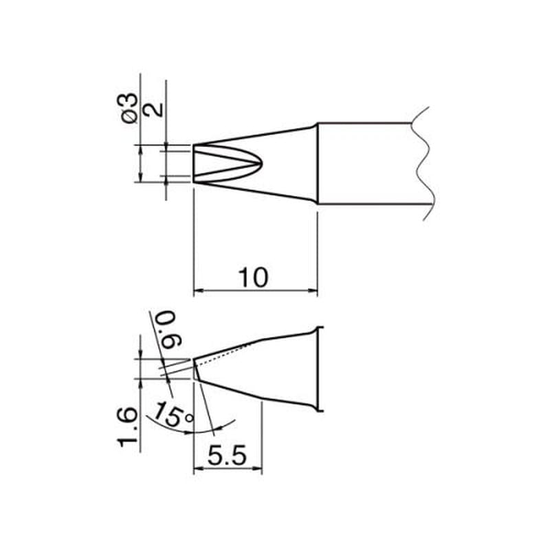 エスコ EA304AP-19 φ3.0mm交換用こて先(EA304AP用) 1個（ご注文単位1個）【直送品】