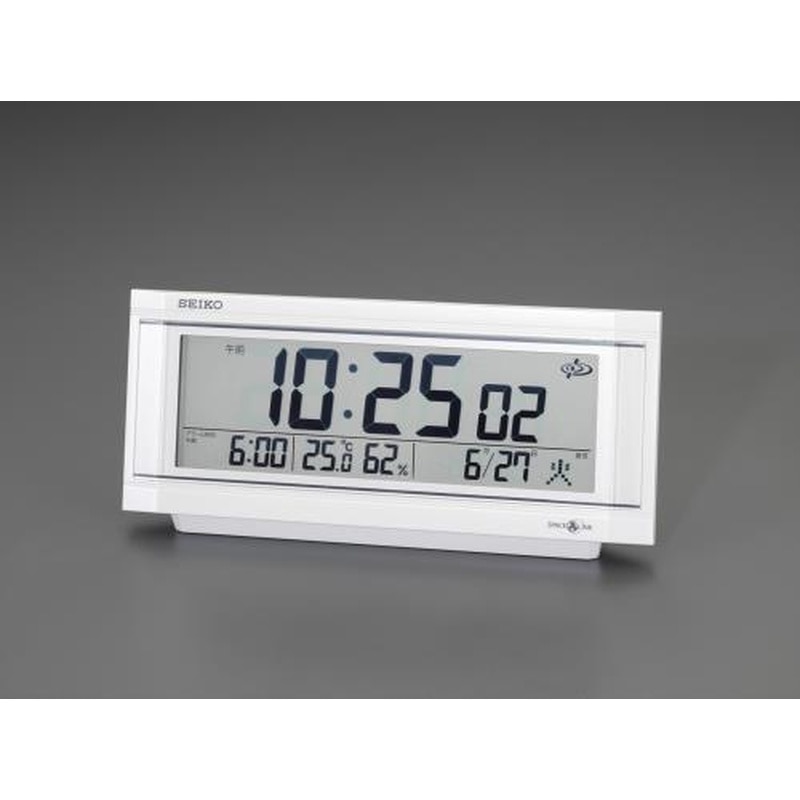 エスコ EA798CS-3 105x245x56mm［衛星電波]目ざまし時計 1個（ご注文単位1個）【直送品】