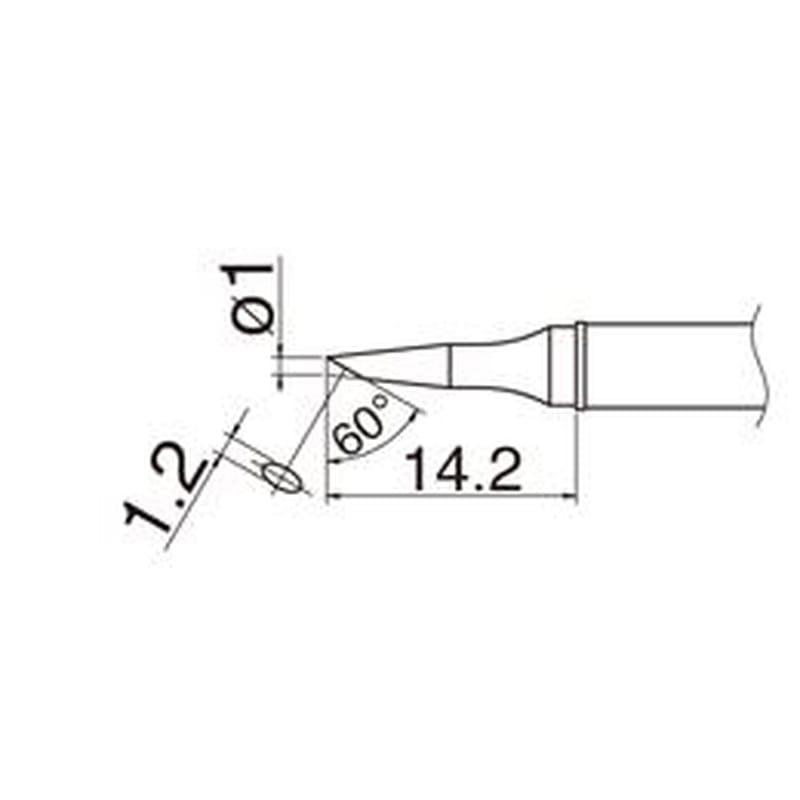 エスコ EA304AL-7 φ1.0mm交換用こて先(EA304AL用) 1個（ご注文単位1個）【直送品】