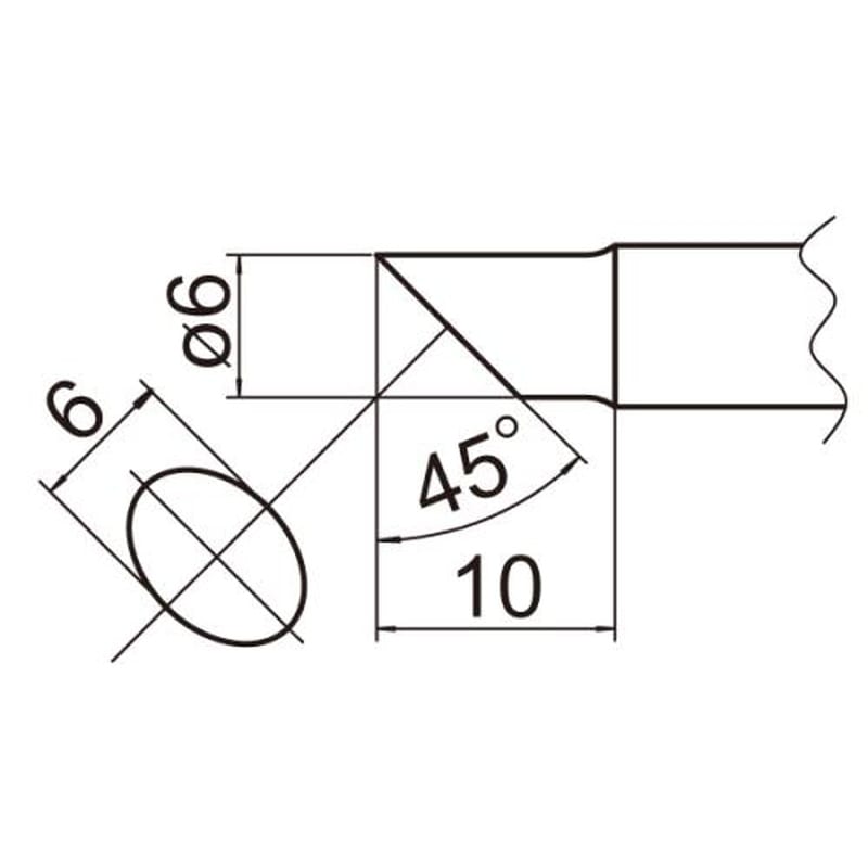 エスコ EA304AP-11 φ6.0mm交換用こて先(EA304AP用) 1個（ご注文単位1個）【直送品】