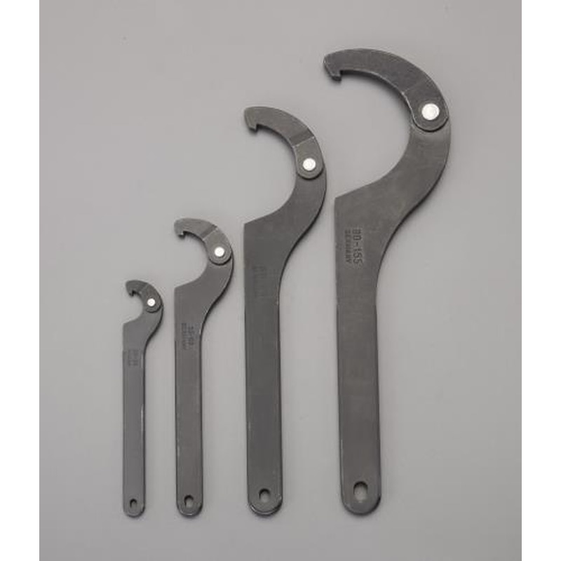 エスコ EA613XB 20-155mm4本組自在フックレンチセット 1個(ご注文単位1個)【直送品】