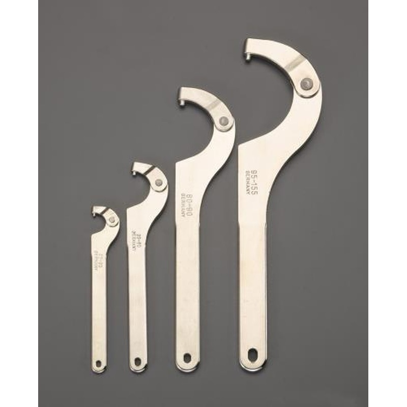 エスコ EA613XG 22-155mm4本組自在フックレンチセット(ピン型) 1個（ご注文単位1個）【直送品】