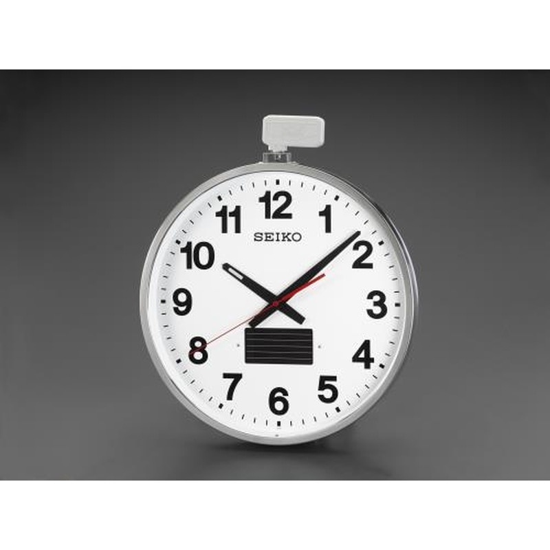 エスコ EA798CC-126 527x450x78mm［電波]屋外用掛時計ソーラー電源 1個（ご注文単位1個）【直送品】