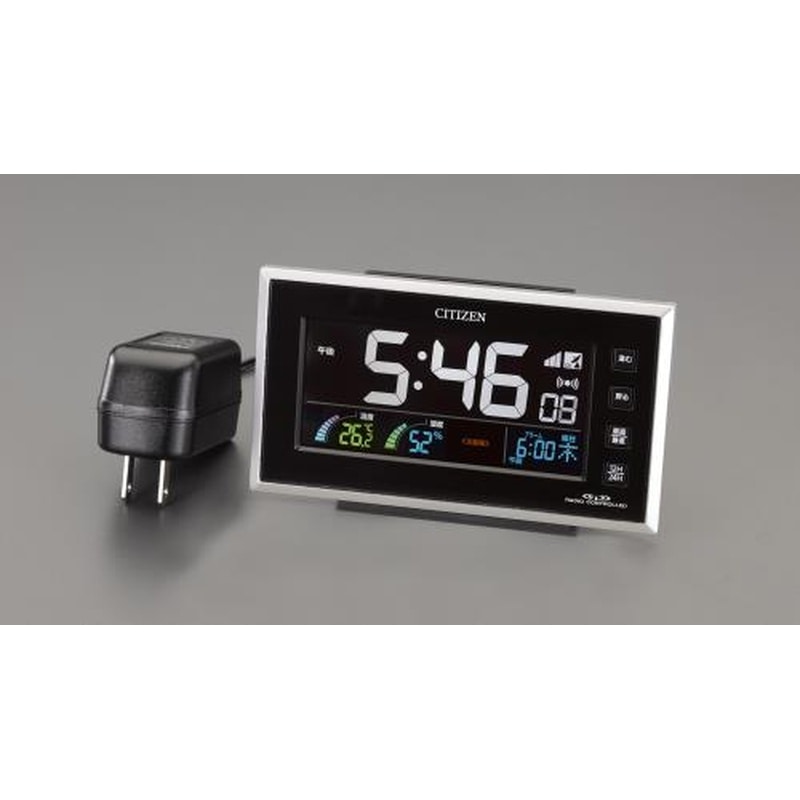 エスコ EA798CG-56 78x138x45mm［電波]置時計(AC電源) 1個（ご注文単位1個）【直送品】
