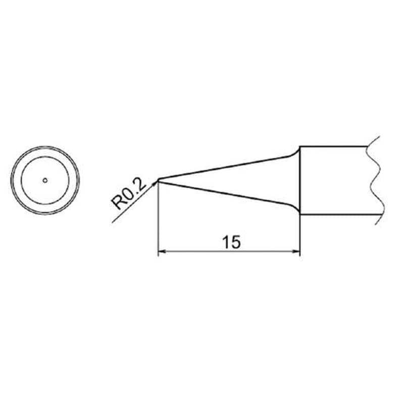 エスコ EA304AP-2 R0.2mm交換用こて先(EA304AP用) 1個（ご注文単位1個）【直送品】