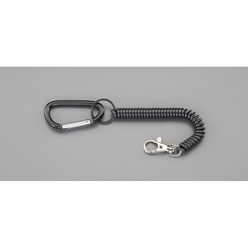 エスコ EA916ZL-76 102-914mmカールコード(カラビナ付) 1個（ご注文単位1個）【直送品】