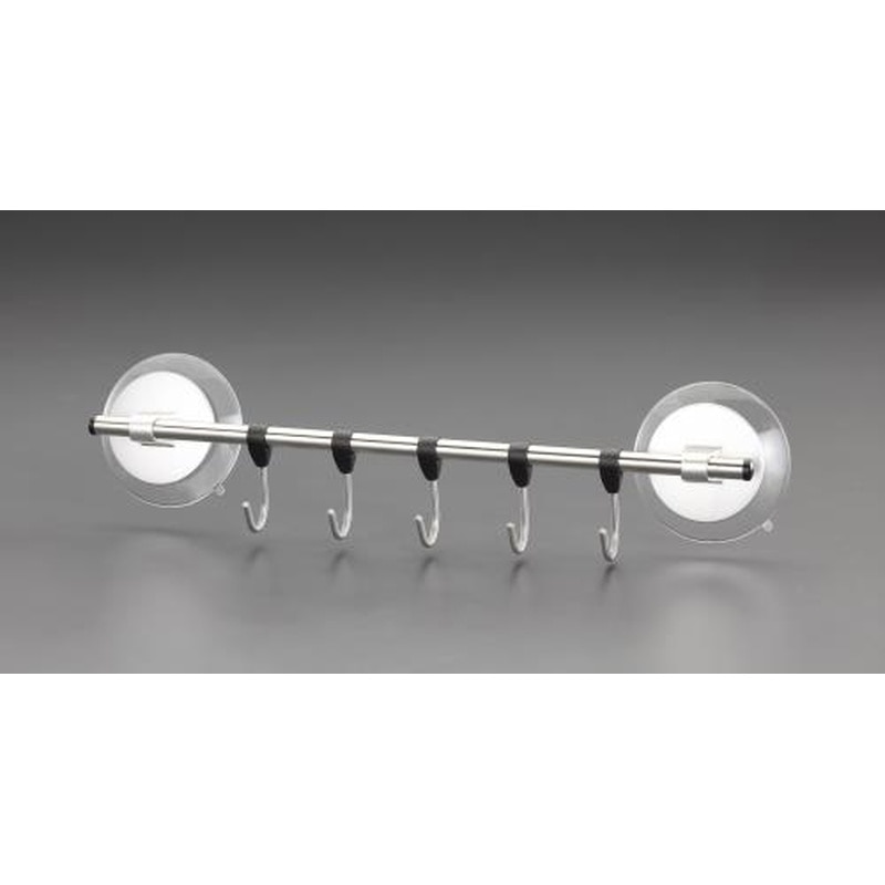 エスコ EA638LA-118 372x43x83mm5連フック(吸盤式/ステンレス製) 1個(ご注文単位1個)【直送品】