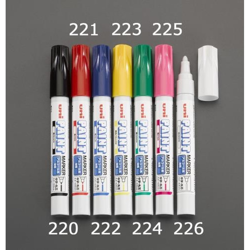 エスコ EA765MP-225[桃/中字]ペイントマーカー(10本) 1個（ご注文単位1個）【直送品】