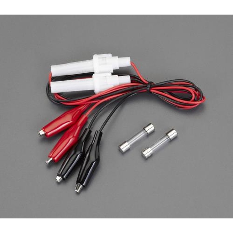 エスコ EA940DT-24 1000mmテストリード(両端クリップ/ヒューズホルダー/2本) 1個（ご注文単位1個）【直送品】