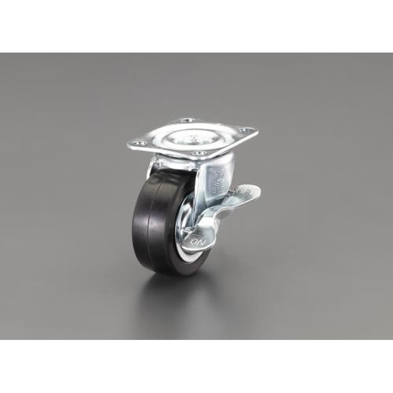 エスコ EA986PF-42 75mmキャスター(自在金具・ブレーキ付・微音) 1個（ご注文単位1個）【直送品】