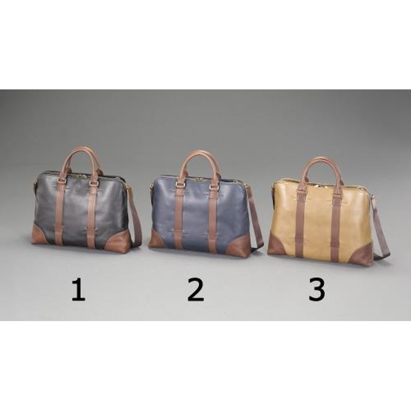 エスコ EA927BK-3 420x300x90mm高級ビジネスバッグ(茶) 1個（ご注文単位1個）【直送品】