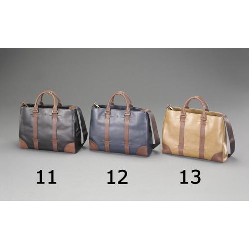 エスコ EA927BK-12 420x310x120mm高級トートバッグ(紺) 1個（ご注文単位1個）【直送品】