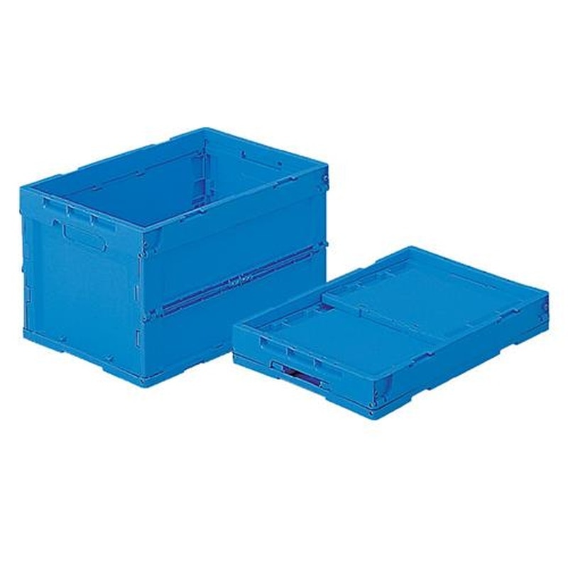 エスコ EA506AA-204 530x366x325mm/51.5L折畳コンテナ(青) 1個(ご注文単位1個)【直送品】