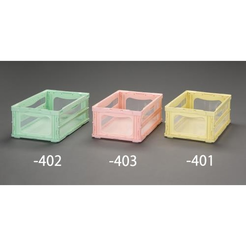 エスコ EA506AA-402 530x366x221mm/35.5L折畳コンテナ(緑) 1個(ご注文単位1個)【直送品】