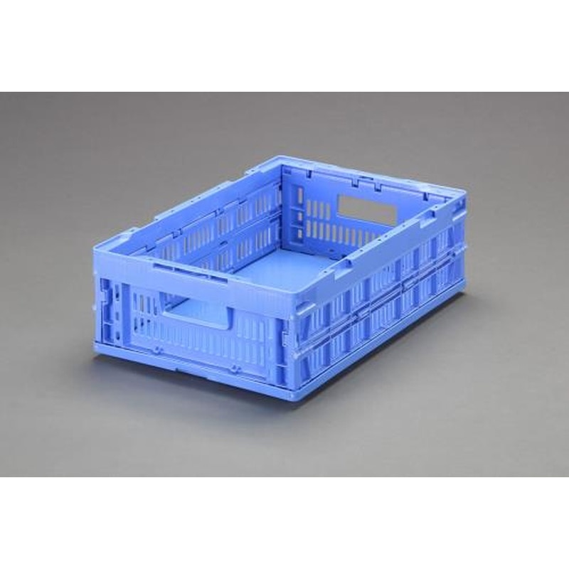 エスコ EA506AA-201 530x366x165mm/25.5L折畳コンテナ(メッシュ・青) 1個(ご注文単位1個)【直送品】