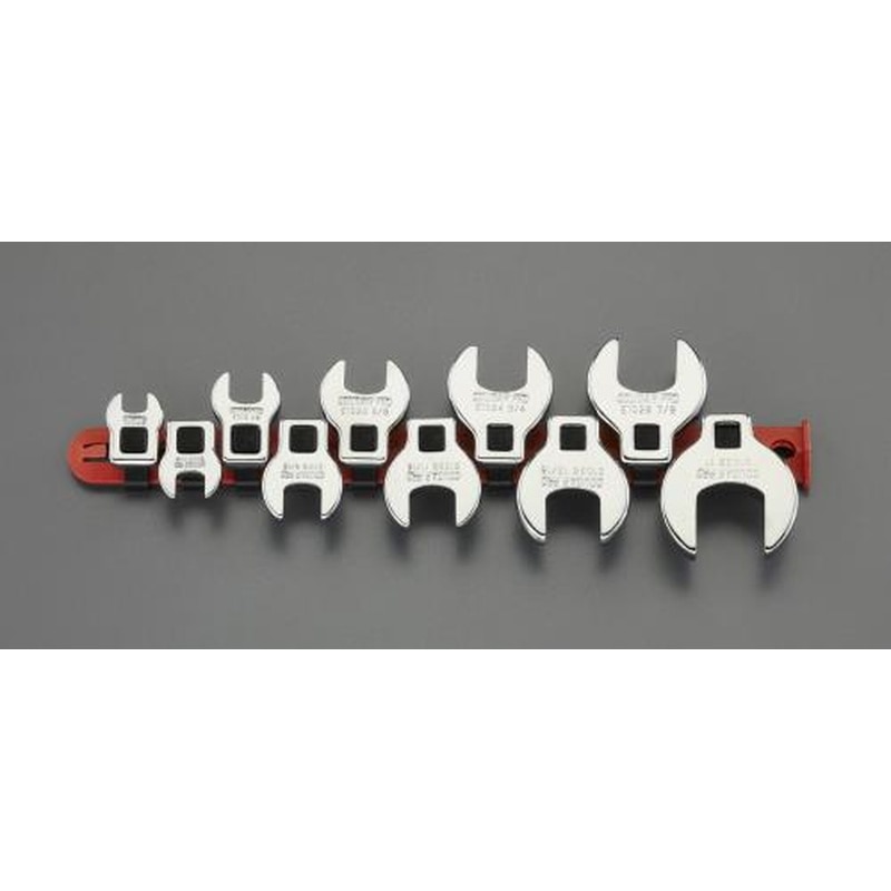 エスコ EA617AS-100A 3/8”DR/10個組［CROWFOOT]スパナセット 1個（ご注文単位1個）【直送品】