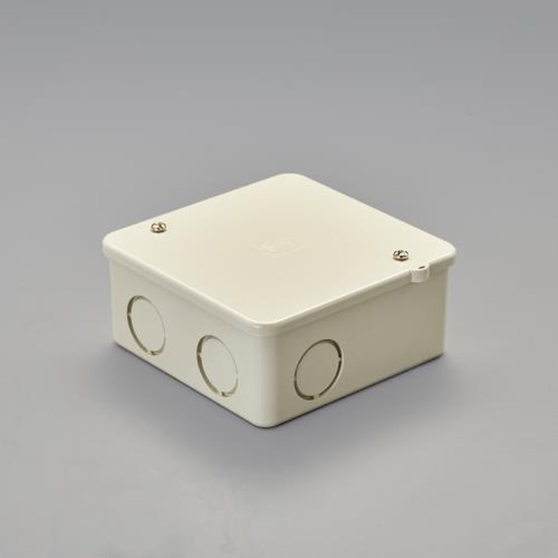 エスコ EA947HB-61 中形四角アウトレットボックス(浅型/ノック付/ベージュ) 1個(ご注文単位1個)【直送品】