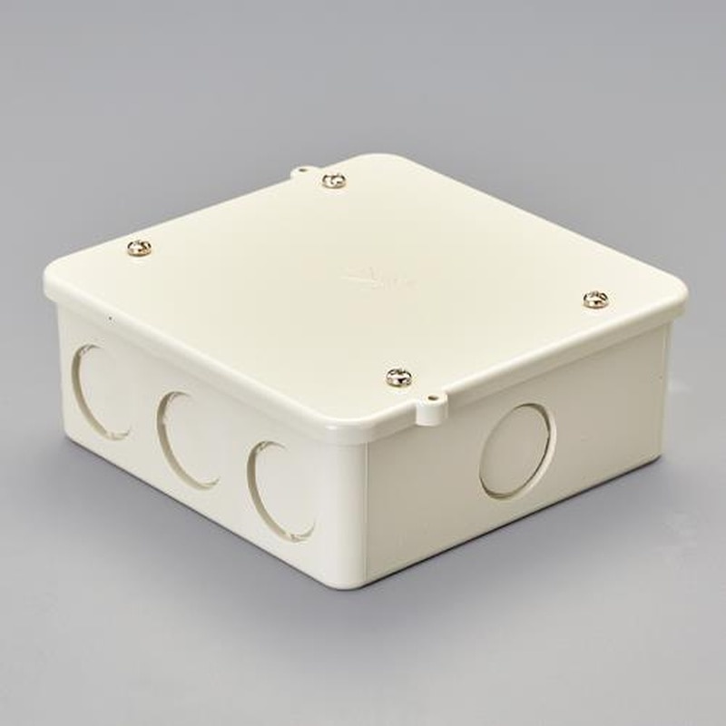 エスコ EA947HB-76 大形四角アウトレットボックス(深型/ノック付/ベージュ) 1個(ご注文単位1個)【直送品】