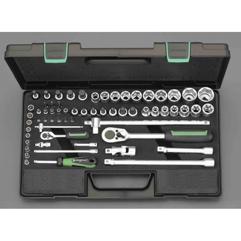 エスコ EA617DC-5A 1/4”DR・1/2”DRソケットレンチセット 1個（ご注文単位1個）【直送品】