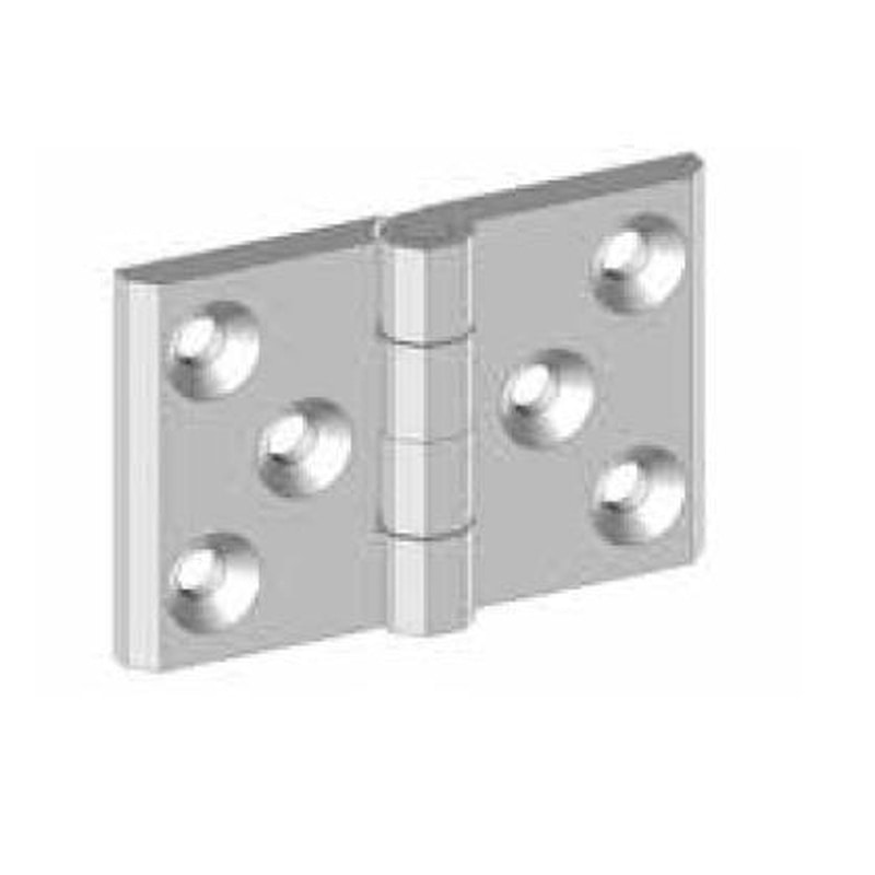 エスコ EA951CY-750C 76x50mmフラットヒンジ(亜鉛ダイキャスト/6個穴) 1個（ご注文単位1個）【直送品】