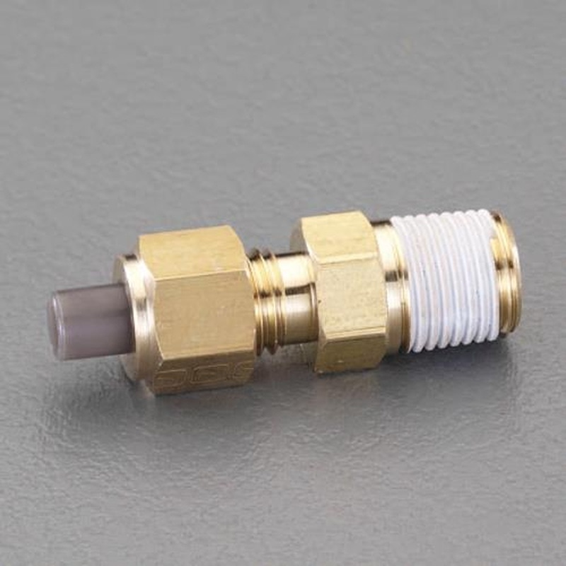 エスコ EA425LA-60 R1/8”x6mmユニオン(ハーフ/黄銅製) 1個(ご注文単位1個)【直送品】