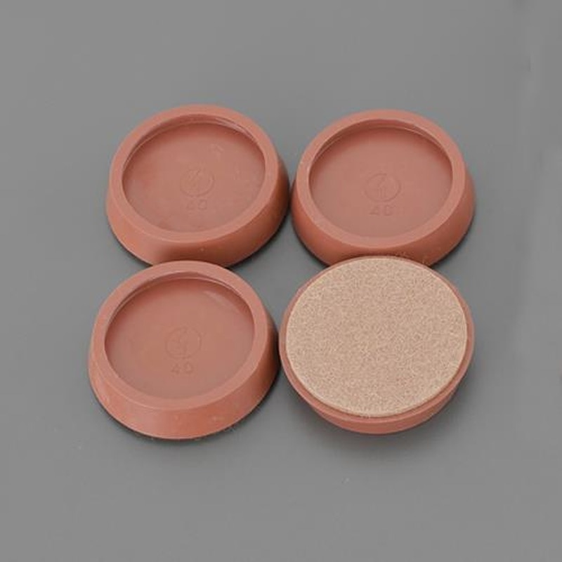 エスコ EA979DA-16 φ42mm硬質フェルト付平置ゴム(茶/4個) 1個(ご注文単位1個)【直送品】