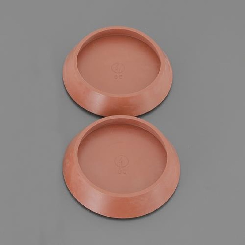 エスコ EA979DA-17 φ65mm硬質フェルト付平置ゴム(茶/2個) 1個(ご注文単位1個)【直送品】