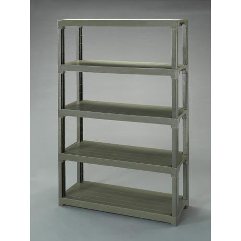 エスコ EA976AL-45 1200x450x1800mm/5段プラスチック棚(OD色) 1個(ご注文単位1個)【直送品】