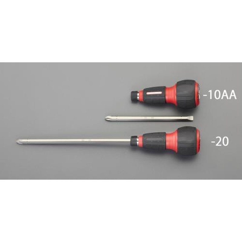 エスコ EA564AH-20[＋-]ドライバーセット(差替式・ラチェット式) 1個（ご注文単位1個）【直送品】