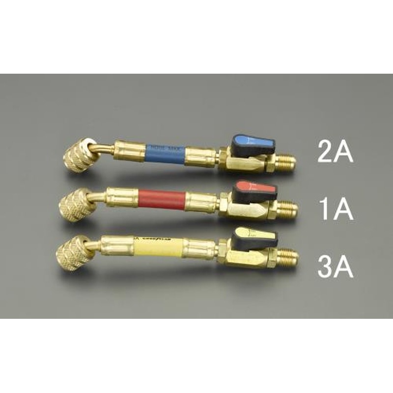 エスコ EA104TJ-2A 15cm/R32/R410Aボールバルブ付チャージホース(青) 1個（ご注文単位1個）【直送品】