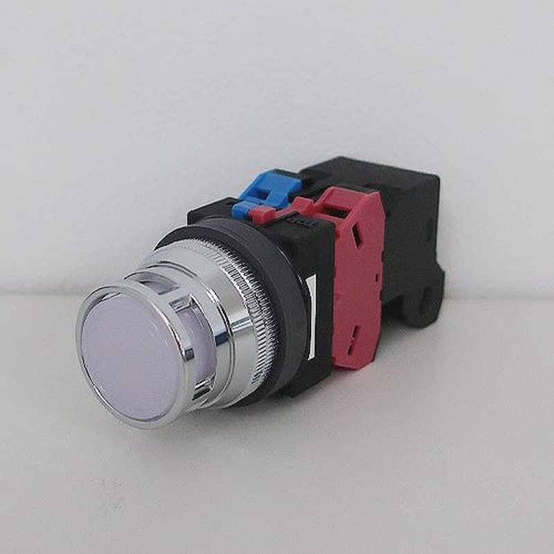 エスコ EA940DA-66B AC200V押しボタンスイッチ(LED照光フルガード/白) 1個(ご注文単位1個)【直送品】