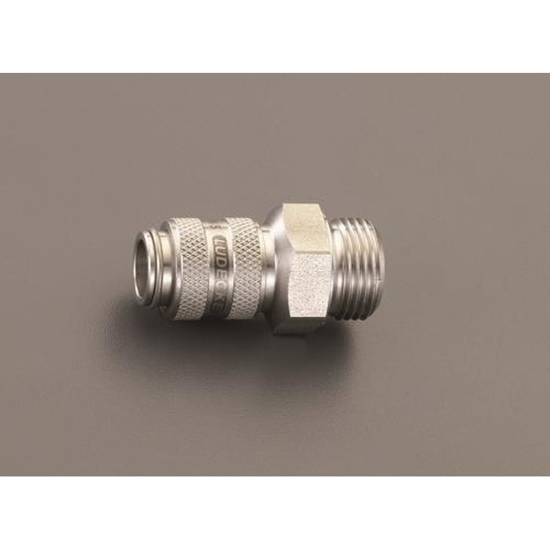 エスコ EA140GJ-1 G1/8”雄ねじカップリング(ステンレス製/ワンプッシュ) 1個（ご注文単位1個）【直送品】