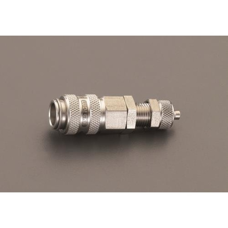 エスコ EA140GJ-408 6x8mmウレタンホースカップリング(隔壁/ステンレス/ワンプッシュ 1個（ご注文単位1個）【直送品】