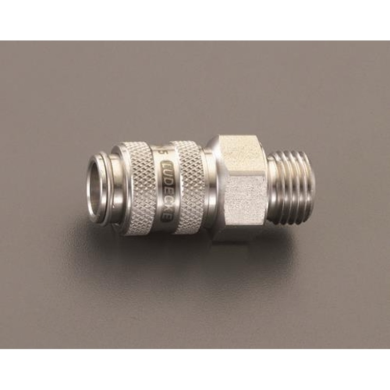 エスコ EA140GL-1 G1/8”雄ねじカップリング(ステンレス製/ワンプッシュ) 1個（ご注文単位1個）【直送品】
