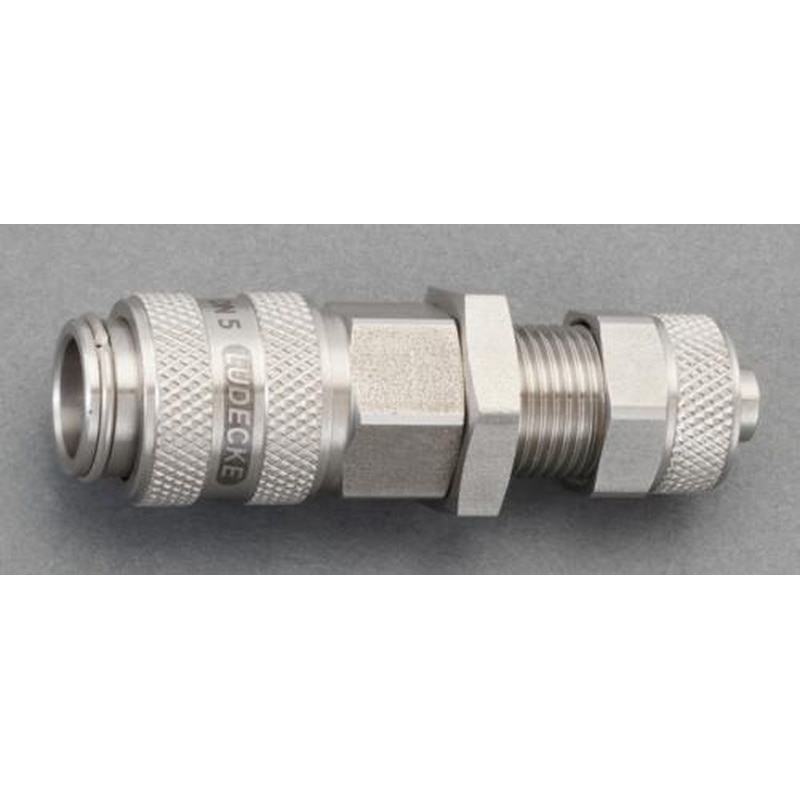 エスコ EA140GL-406 4x6mmウレタンホースカップリング(隔壁/ステンレス製) 1個（ご注文単位1個）【直送品】