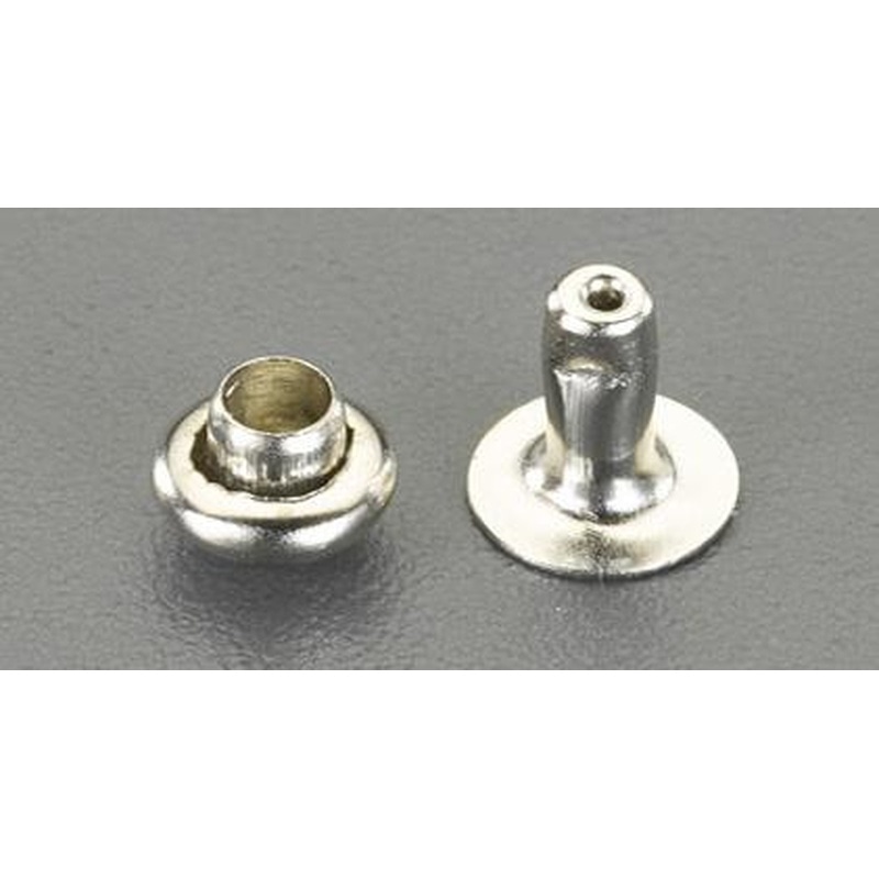 エスコ EA576MV-152 4.6㎜特々小玉カシメピン(スチールニッケルメッキ/100組) 1個(ご注文単位1個)【直送品】